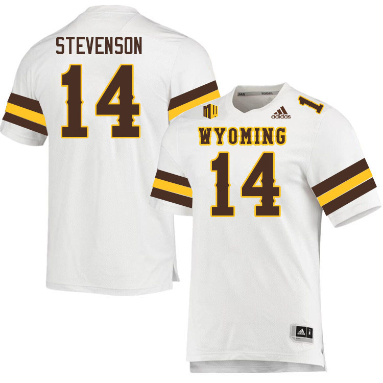 Wyoming Cowboys #14 Justin Stevenson College Football Jerseys Stitched Sale-White